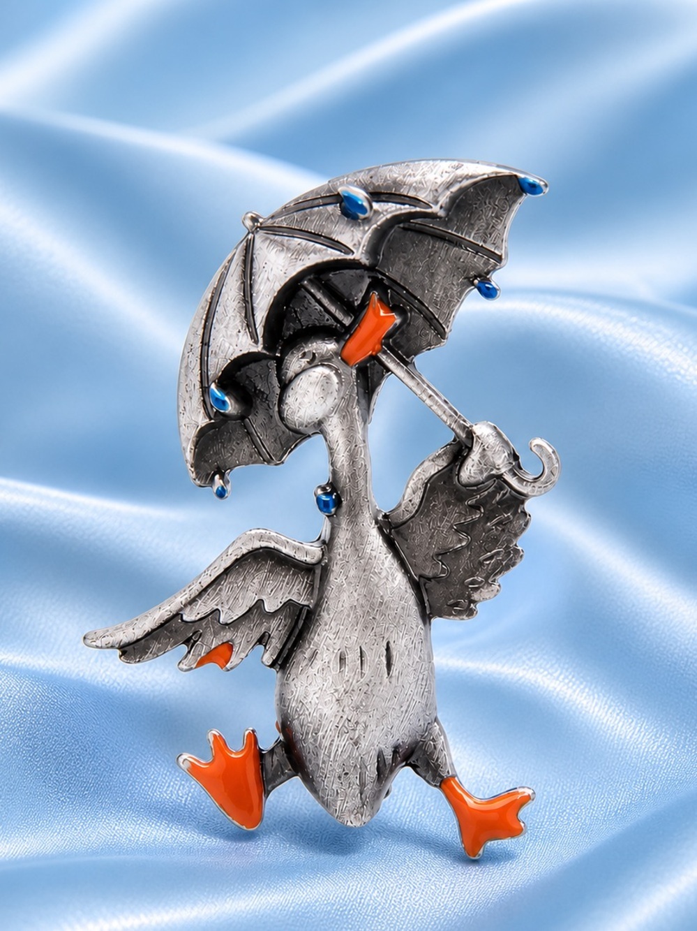 Vintage Umbrella Duck Brooch - Picture 11 of 11